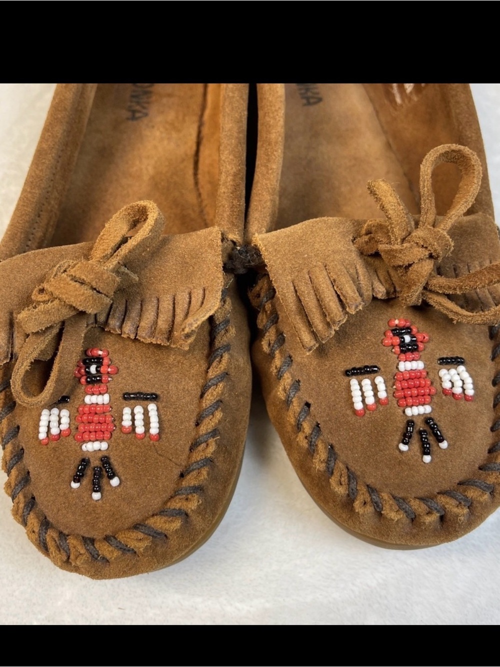 Meghan Markle Suede Minnetonka Thunderbird Moccasins flats